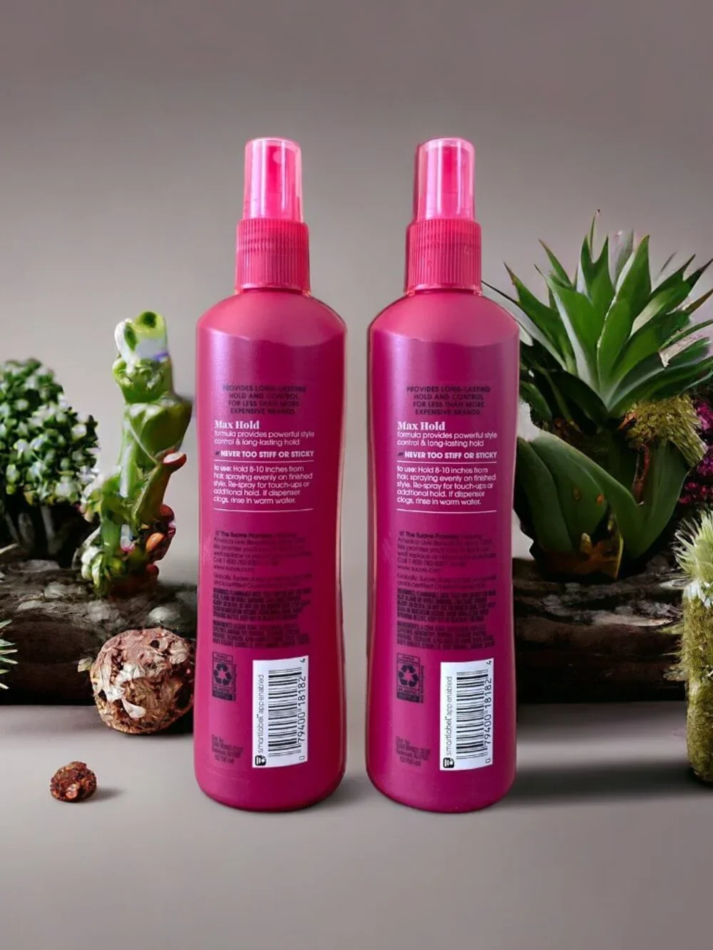 2 Pack Suave Unscented Max Hold Hair Spray 11oz Pump Non-Aerosol Lasting Hold
